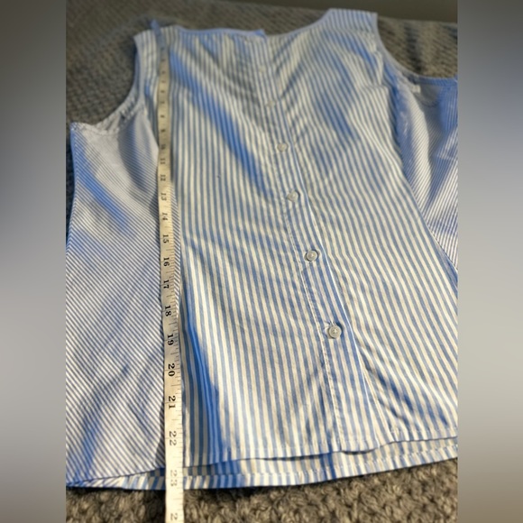 Tristan Blue and White Striped Tank Top - Picture 2 of 14